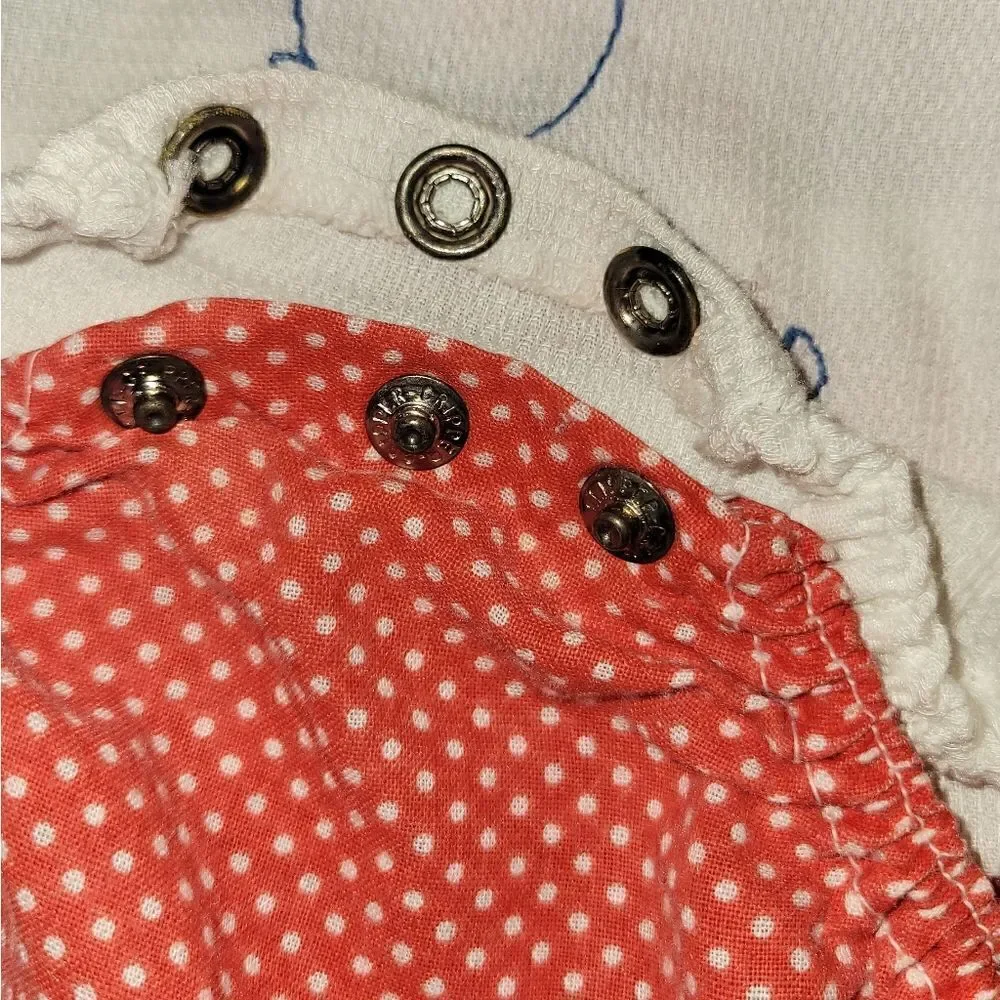 Vintage Baby Eyelet Embroidered Ruffle Bottom Bubble Romper 9m